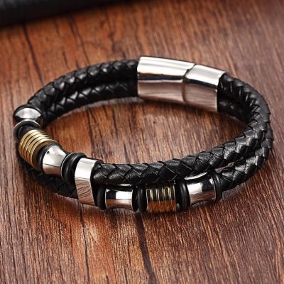 XQNI Genuine Leather Bracelet Double Layer 19/21/23CM Color Special Charm Jewelry For Men Fathers Day Gift Big Discount