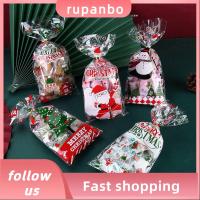 RUPANBO039392692 โปร่งใสโปร่งใส ของขวัญของชำร่วยงานเลี้ยง สโนว์แมน กระดาษแก้วลาย ที่เก็บคุกกี้ ถุงขนมคริสต์มาส บรรจุภัณฑ์สำหรับอบ