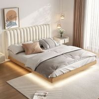 HOMIE LIFE Leather เตียง Wabi-Sabi เตียงนอน 6 ฟุต Floating bed frame หัวเตียงนอน H38