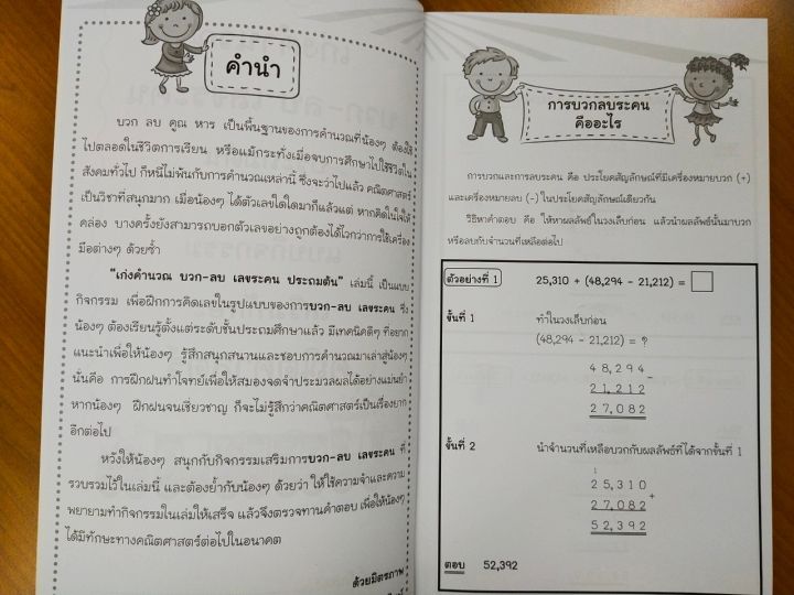 หนังสือเด็ก-เก่งคำนวณ-บวกลบเลขระคน-ประถมต้น-แบบกิจกรรมเสริมทักษะคณิตศาสตร์