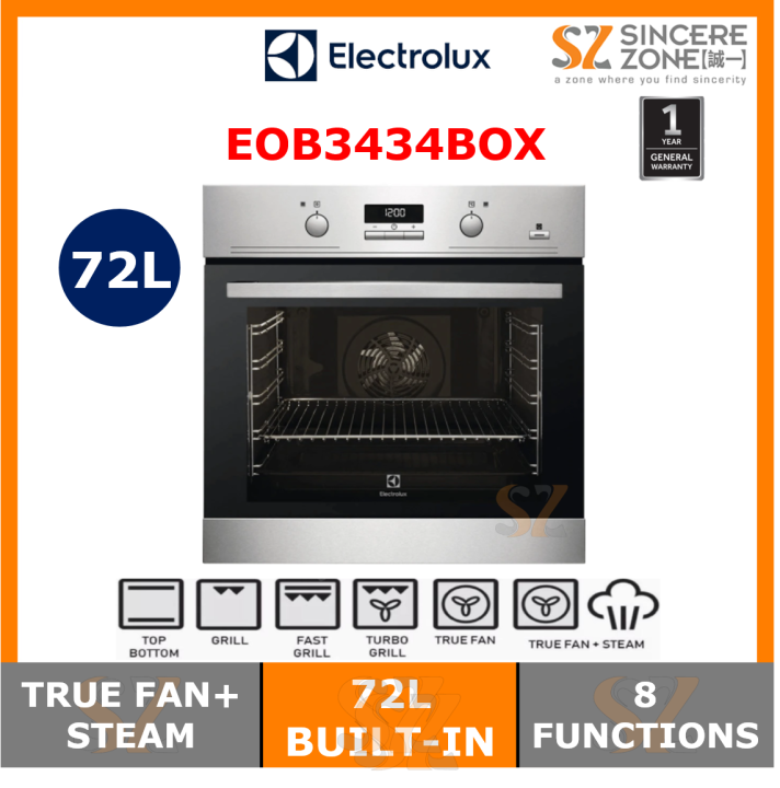 ELECTROLUX EOB3434BOX 72L BUILTIN OVEN / 8FUNCTIONS / PLUS STEAM