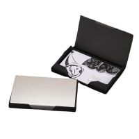 Business fashion creative cardfile metal card bag black titanium cardcase flannelette plastic card holder --A0509