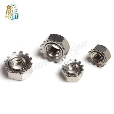 10/20/50Pcs M3 M4 M5 M6 M8 K-type K-Lock Nut Nickel Plated Keps Nuts Toothed Hex Nut