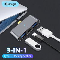 Elough HUB stasiun Dok Tipe C 3 in 1 Tipe c ke USB 3.0 adaptor PD Disk U pembaca kartu sd ekstensi OTG untuk Huawei Mackbook