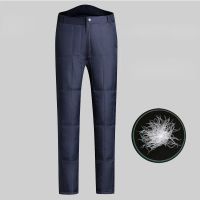 Winter Men 39;s White Duck Down Pants High Quality Middle aged Men Straight Snow Pants Warm Padded Trousers Male Clothing 4xl E514