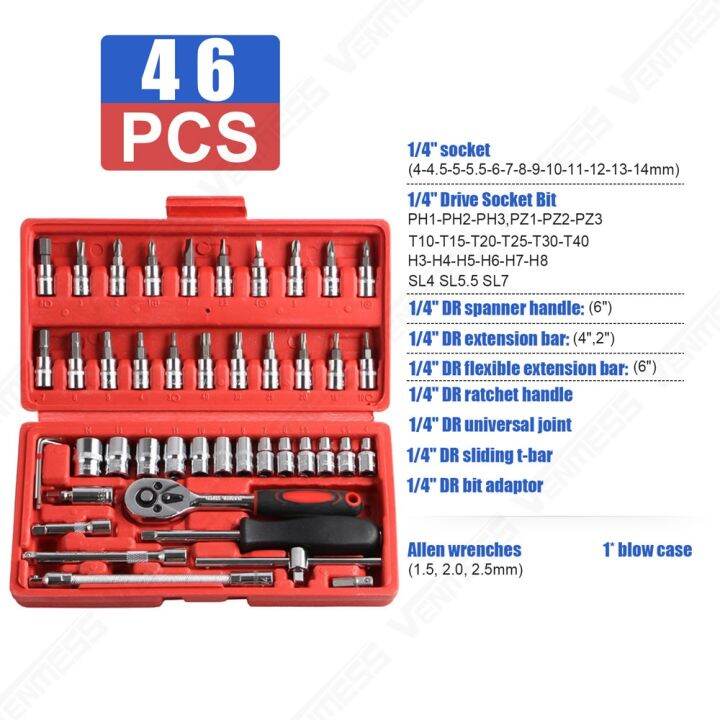 Mechanics Tool Set Socket Wrench Set,Auto Repair Hand Tool Kit Wrench Tool Box Set With Plastic