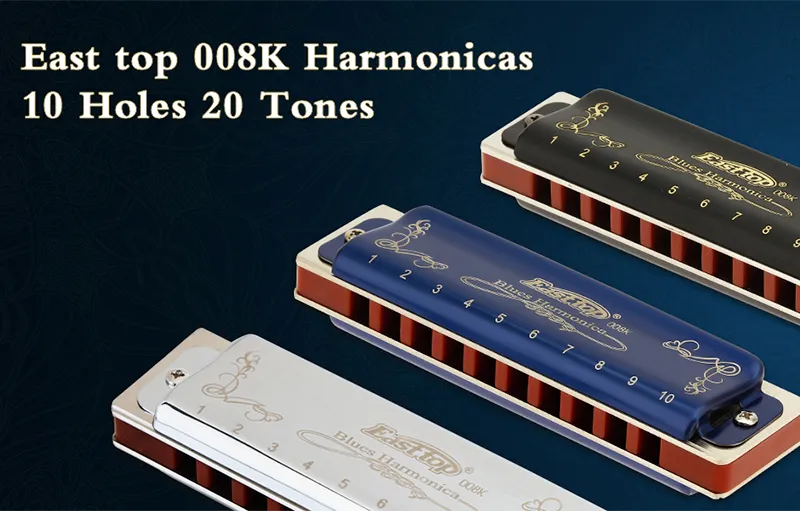 Easttop Harmonica 10 Hole 20 Tone Diatonic Blues Harmonica Mouth