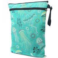 Baby Diaper Stroller Hanging Diaper Bag PUL Travel 41x33cm Double Zipper Waterproof Animals Printed Storage Bag