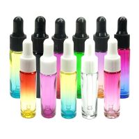 5pcs 10ML Colour Glass Dropper Bottle Jars Vials With Pipette For Cosmetic Perfume Essential Oil Bottles