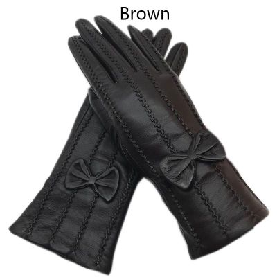 Gloves  new ladies sheepskin wine red leather fashion winter warmth beautiful free shipping genuine leather driving outdoor