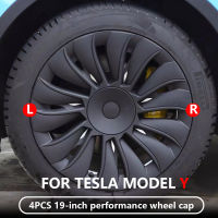 4PCS Hub Cap Performance หมวกล้อรถยนต์เปลี่ยน Hub Cap Full Rim อุปกรณ์เสริมสำหรับ Tesla รุ่น Y 19นิ้ว2018-2023