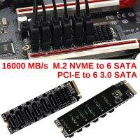 M.2 NVME To SATA3.0 PCIE To SATA 6Gpbsx6-Port Expansion Card ASM1166 Support SATA Protocol 16000 MB/s M.2 PCI-E Riser Card