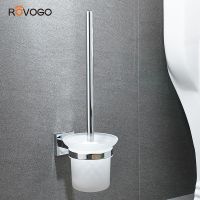 ROVOGO Bathroom Toilet Brush Holder Wall Mounted Stainless Steel Rust Resistance Cleaning Tools Toilet Bowl Brush Set Chrome