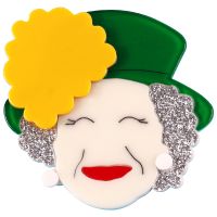 【YF】 Elizabeth II Brooches for Womens Clothing Big Resin Smile Granny With Hat Figure Lapel Pins Brooch Jewelry