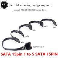 Sata ตัวแยกไดรฟ์แหล่งจ่ายไฟแบบแข็ง15pin ม. 1ถึง5 15pin Sata F สายเคเบิลสำหรับ Diy Pc Sever ขนาด15-พินอะแดปเตอร์แปลงไฟ60ซม.