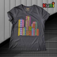 K104 เสื้อยืดผู้หญิง ตกแต่ง-ประดับ-พิมพ์ลาย-เพชรแฟชั่น Colorful Metropolis Bling Tees by kunibrand