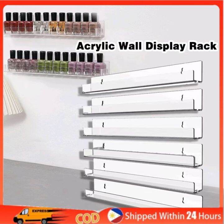 6 pieces Acrylic 38cm Nail Polish Organizer Wall Mount Nail Polish