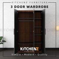 (Bigger Size 200cm Height) KitchenZ 3 Door Wardrobe Almari Baju Almari Pakaian - HMZ-FN-WD-6008