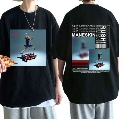Italian Rock Band Maneskin T-shirt 2023 New Music Album Rush T Shirt Men Womens Vintage Hip Hop Oversized T-shirts Streetwear