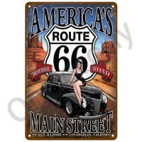 Décor tin sign spot stocks Route 66 Retro Pub Bar ation Shabby Chic Home Plaque Metal Sign Wall Poster Decor Art Vintage，size：20X 30cm