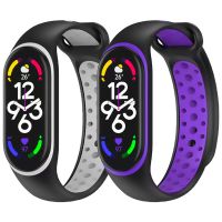 Sport watchband For Xiaomi Mi Band 7 6 NFC smartwatch miband7 Air-Hole Silicone Replacement bracelet on Mi band 6 5 4 3 8 strap