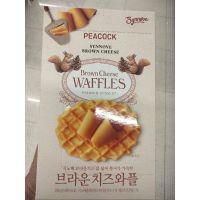 ⭐ Peacock Brown Cheese Waffles วาฟเฟิลรสชีส 288 g. ⭐