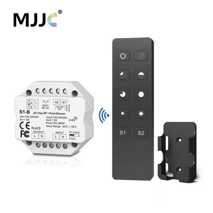 mjjc-s1-b-led-dimmer-220v-230v-110v-pwm-dimer-2-4g-rf-remote-control-push-switch-220v-ac-triac-dimmer-for-led-lamp-light-bulb