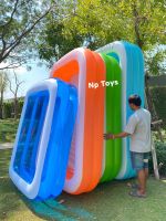 Np Toys สระน้ำเป่าลม ทรงสี่เหลี่ยมสีฟ้า2เมตร (ขนาด200*150*50 ซม.)