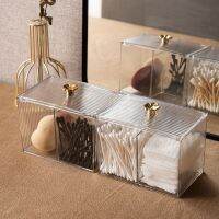 Transparent Makeup Cotton Pad Organizer Storage Box For Cotton Swabs Rod Cosmetics Jewelry Bathroom Qtip Container with Cover