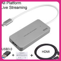 HDMI ไปยัง Type C USB 3.0 1080P รายการทีวีเครื่องบันทึกการ์ดบันทึกวิดีโอเกมส์พีซีสำหรับ Macbook Windows การถ่ายทอดสด