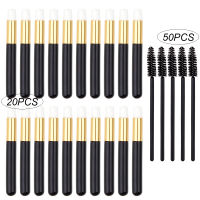 20Pcs Eyelashes Cleaning Brush Nose Pore Blackhead Cosmetic Brushes With 50Pcs Disposable Eyebrow Brush Mascara Wand Applicator