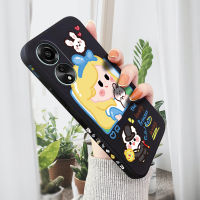 เคสสำหรับ OPPO A78 4G เคสโทรศัพท์ดีไซน์ข้างดีไซน์น่ารักซินเดอเรลล่า Dissy เคสปลอกซิลิโคนของเหลวรูปแบบขอบสี่เหลี่ยมคลุมทั้งหมดเคสป้องกันทนแรงกระแทกกล้อง