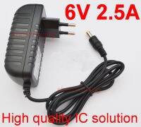 1PCS 6V2.5A High quality IC solutions DC 6V 2.5A Switch power supply6V2500mA 15W LED power adapter EU plug 5.5mm x 2.1-2.5mm