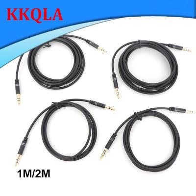 QKKQLA 1/2m 3 4 Pole Audio Aux Stereo 3.5mm Male to Male Jack Extension Microphones Cable extend connector extend for live Headphone