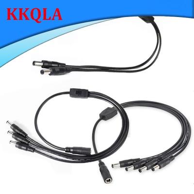 QKKQLA 20awg 5A 1 DC Female To 2/3/4 Male Splitter plug 5.5x2.5mm Power supply Cord adapter Connector Cable for LED Strip CCTV Camera