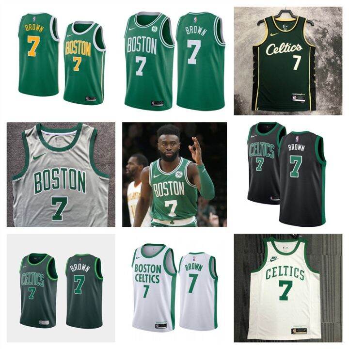 ~ Boston Celtics #7 Jaylen Brown เสื้อบาสเก็ตบอลชายสั้น -เสื้อยืดกีฬา ...