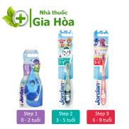 Bàn chải đánh răng em bé trẻ em lông mềm Jordan Oral Care Bước 1 - Bước 2