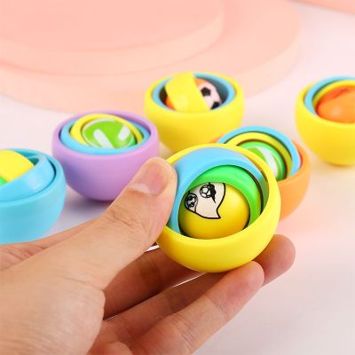 Hot Selling Creative New 3D Decompression Ball Multi-layer Rotating Toy Colourful Fingertip Gyroscope Puzzle Decompression Toys