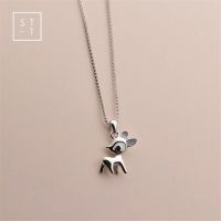 New Simple Sweet Animal Aura Deer Silver Plated Jewelry Girlfriend Christmas Gift Exquisite Pendant Necklaces XL208 Fashion Chain Necklaces