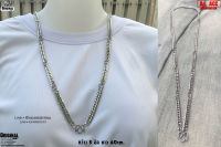 สร้อยคอหยักเงิน sss 7ห่วง necklace hiphop สแตนเลสแท้ Stainless แฟชั่นชาย แฟชั่นผู้หญิง 316l allacc