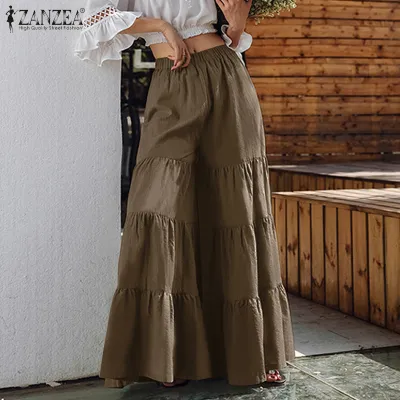 ManBei ZANZEAผู้หญิงเป็นชั้นFlareกางเกงขาม้าCulottesกระโปรงกางเกง