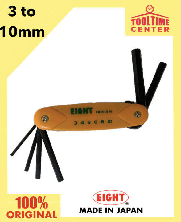 6 pc. Eight Hex Allen Key Wrench Set in Folding Case 3 to 10mm 0093N