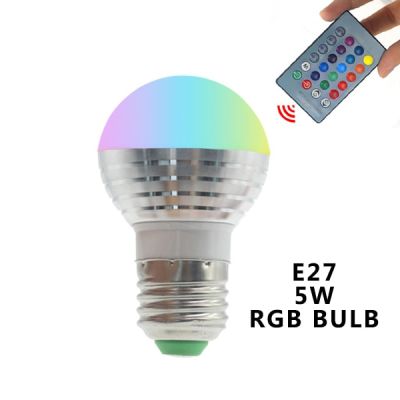 โคมไฟหลอดไฟมหัศจรรย์ Rgb เปลี่ยนสีได้16สี E27 E14 85-265V 110V 120V 220V Rgb ไฟสปอตไลท์ Led Ir รีโมทคอนโทรล