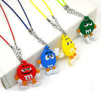 1PCS PVC fashion Neckwear colorful Bean cartoon figure necklace fashion style anime pattern Rope chain necklaces fit kids gift