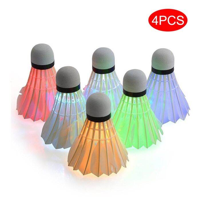 4-pcs-led-badminton-shuttlecocks-lighting-birdies-shuttlecock-glowing-badminton-for-outdoor-sports-sal99