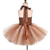 Girls Jungle Animal Tutu Dress For Halloween Costume Monkey Giraffe Cows Cosplay Birthday Party Clothing Kids Performance Dresse