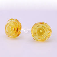 Natural Amber 13.5mm Flower Stud Earrings Fashion Trend Vintage Jewelry Earrings for Women Exquisite and Elegant Wedding Party