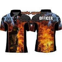 SECURITY OFFICER Orange High Quality Full Sublimation Polo Shirt（Contact the seller, free customization）