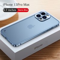 Luxury Metal Frame Lens Protection Cap Aluminum Phone Case For iPhone 12Pro 13 Pro Max 11 ProMax 11 Matte Translucent Back Cover