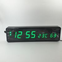 ๑❡☞ 1Pcs Digital Wall Clock Desk Mounted Dual Purpose LED Clock Digital Clock with Temperature and Humidity Multiple Alarm Clocks